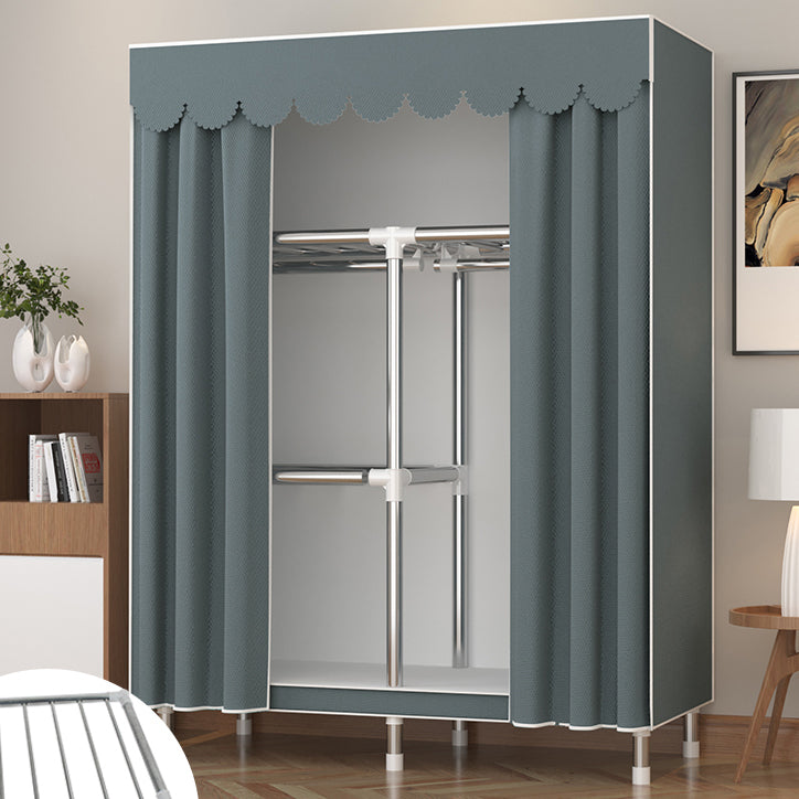 Metal Wardrobe Cabinet Modern Wardrobe Armoire with Shelves and Legs