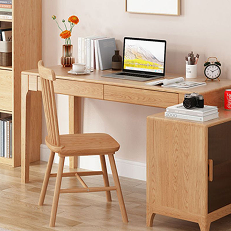 Chaise en bois de dossiers sans bras moderne avec pattes en bois en caoutchouc pour salle à manger