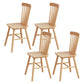 Modern Armless Backrest Wood Chair with Rubber Wood Legs for Dining Room