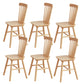 Chaise en bois de dossiers sans bras moderne avec pattes en bois en caoutchouc pour salle à manger