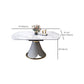 Round Modern Stone Dining Table Extendable for Small Spaces in White