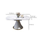Round Modern Stone Dining Table Extendable for Small Spaces in White