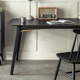 Zwart modern rechthoekige eiken tafelbladtafel voor 4 personen