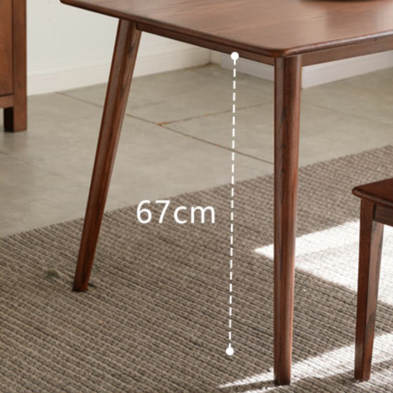 Modern Rectangular Oak Brown Top Dining Table with 4 Wood Legs Clearhalo 'Dining Tables & Seating' 'Dining Tables' 'dining_table' 'furn' 'furn_dining_table' 'Furniture' 'Kitchen & Dining Furniture' 7854528