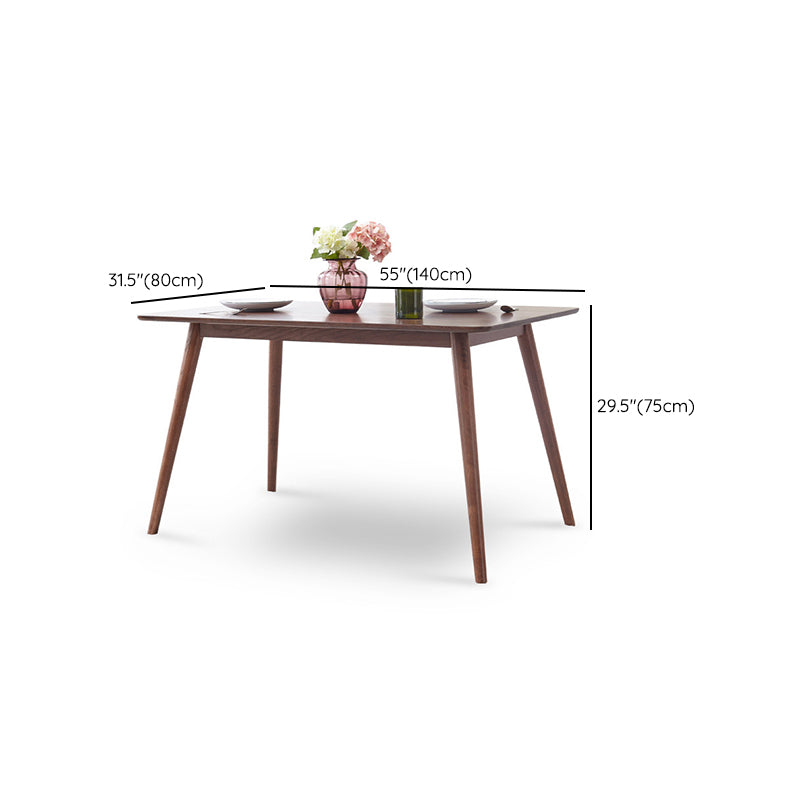 Modern Rectangular Oak Brown Top Dining Table with 4 Wood Legs Clearhalo 'Dining Tables & Seating' 'Dining Tables' 'dining_table' 'furn' 'furn_dining_table' 'Furniture' 'Kitchen & Dining Furniture' 7854529