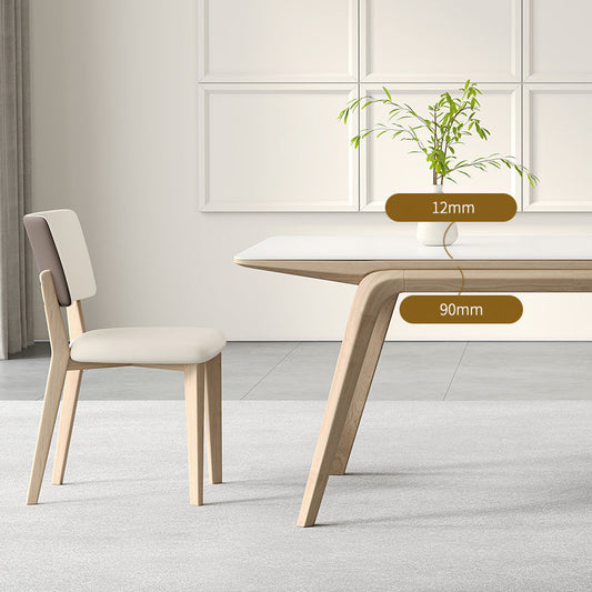 Witte stenen top rechthoek eigentijdse eettafel met 4 voet