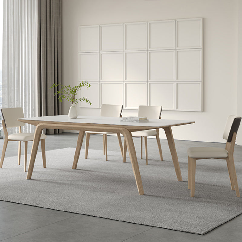 4フィートの白い石の上部長方形の現代的なダイニングテーブル