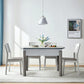 Contemporary Rectangular and Round White Dining Table with Wooden Legs