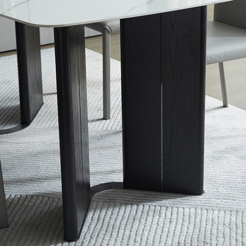 Set da pranzo contemporaneo di rettangolo di pietra 1/5/7 pezzi per la casa