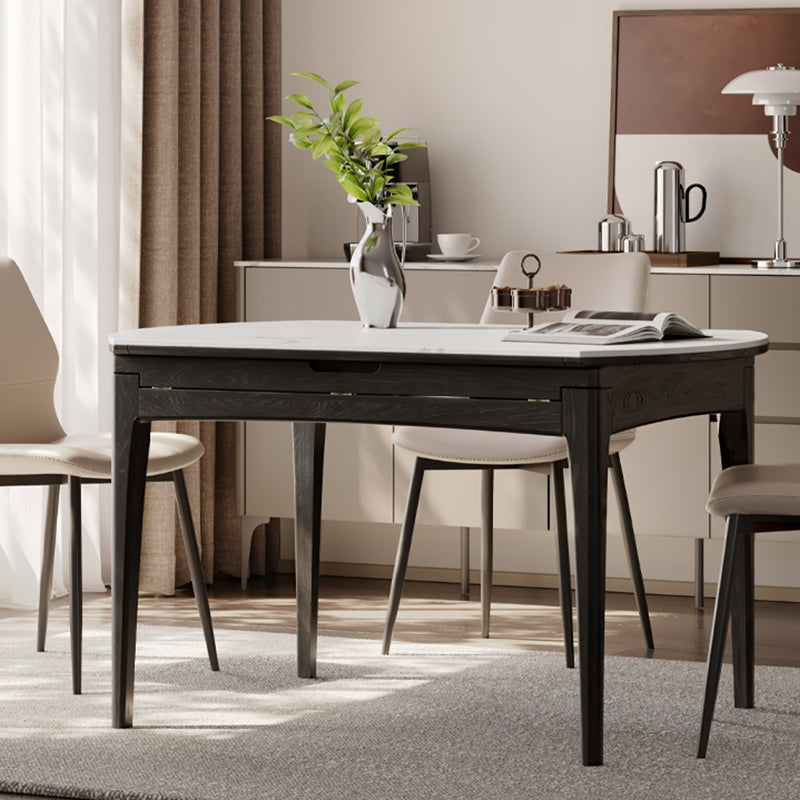 Set da pranzo rotondo in pietra in stile contemporaneo per cucina