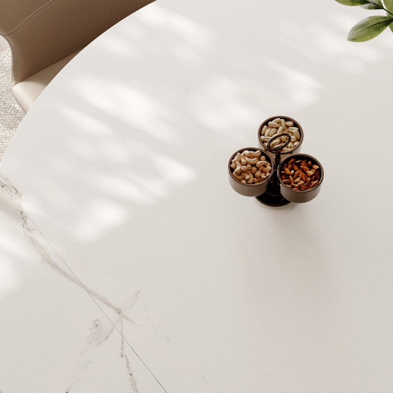 Set da pranzo rotondo in pietra in stile contemporaneo per cucina