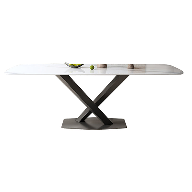 Moderno dinette da 1/5/7 pz interno con tavolo da pranzo bianco e sedie