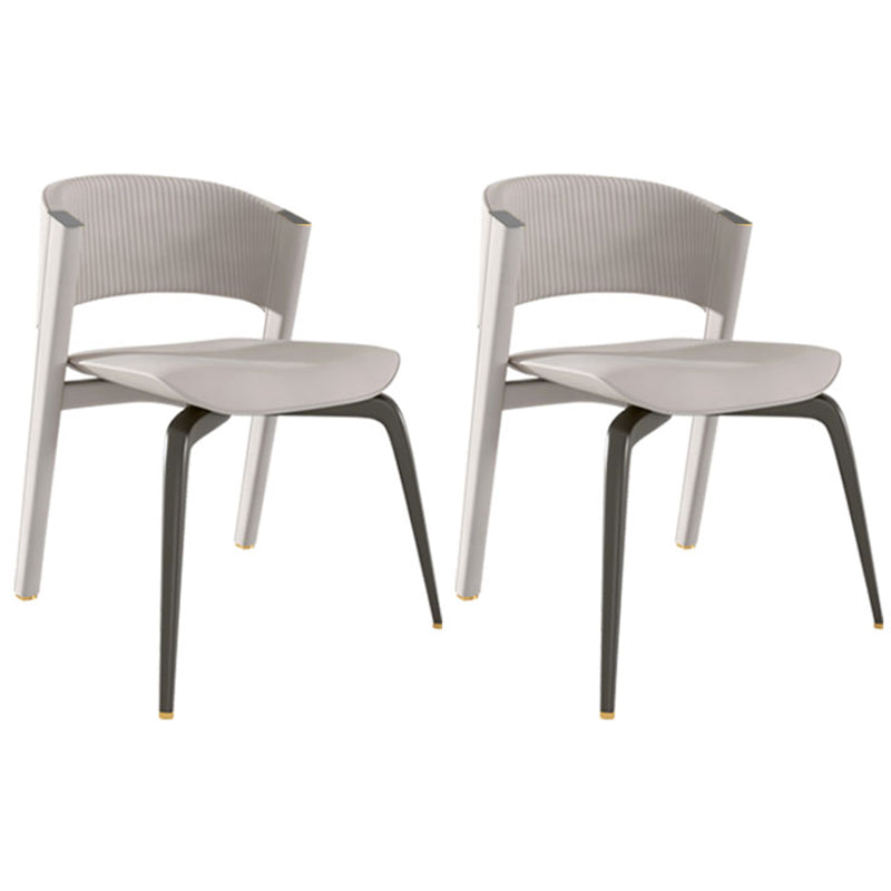 1/2/3/4/5 PC Dinette set con tavolo da pranzo in vetro grigio e sedie bianche