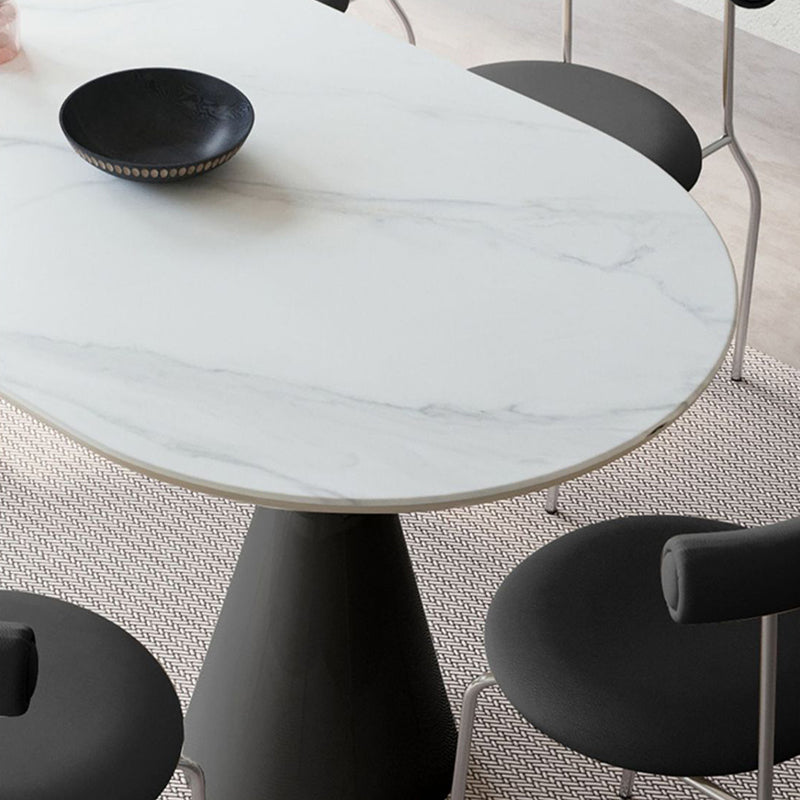 Keuken 1/2/5/7 pc's dinette set met ovale eettafel en zwarte stoelen