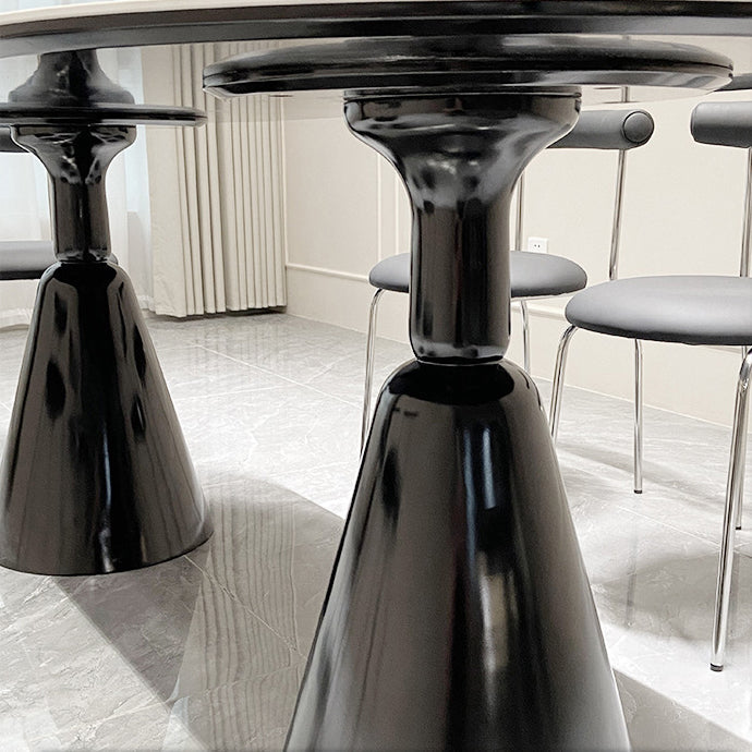 Keuken 1/2/5/7 pc's dinette set met ovale eettafel en zwarte stoelen