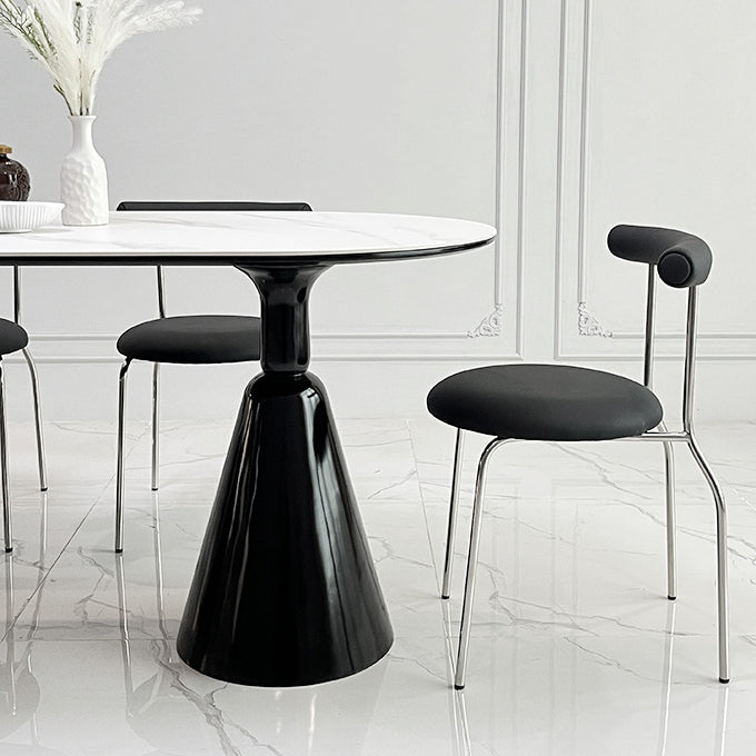 Keuken 1/2/5/7 pc's dinette set met ovale eettafel en zwarte stoelen