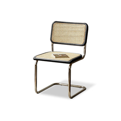 Sedia da pranzo in legno di quercia moderna con cornice in metallo per soggiorno