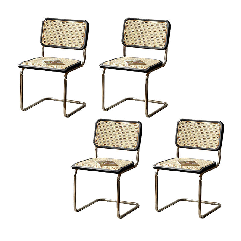 Sedia da pranzo in legno di quercia moderna con cornice in metallo per soggiorno