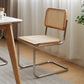 Moderne Matte Finish Eichenholz Essstuhl mit Metallrahmen für Wohnzimmer