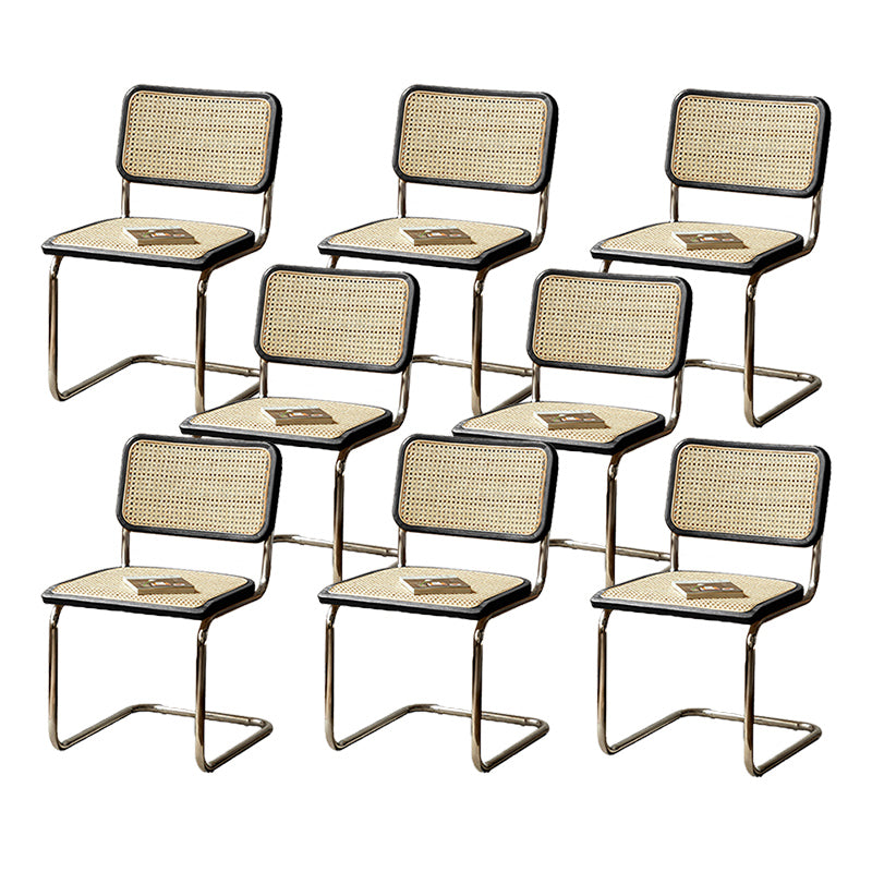 Sedia da pranzo in legno di quercia moderna con cornice in metallo per soggiorno