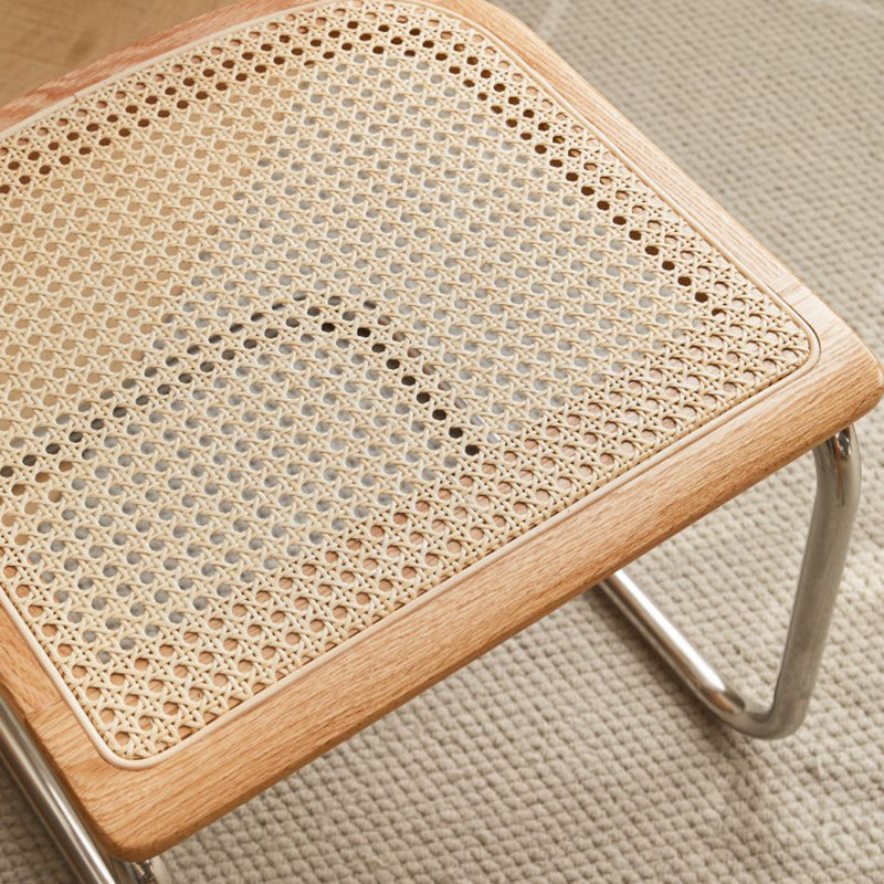 Moderne Matte Finish Eichenholz Essstuhl mit Metallrahmen für Wohnzimmer