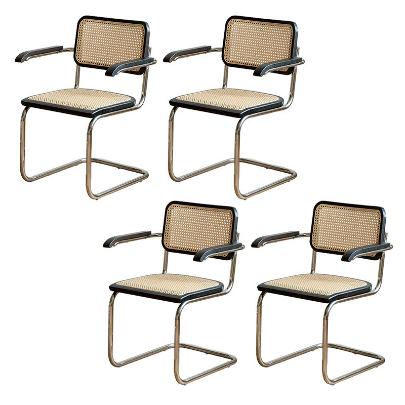 Sedia da pranzo in legno di quercia moderna con cornice in metallo per soggiorno