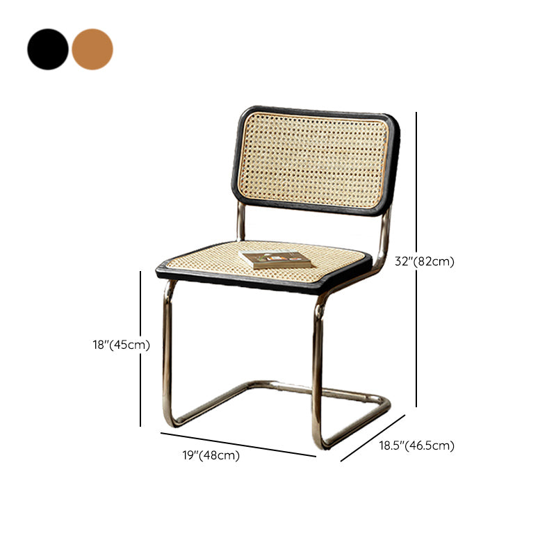 Sedia da pranzo in legno di quercia moderna con cornice in metallo per soggiorno