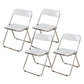 Contemporary Open Back Metal Folding Armless Dining Chairs(Set of 4/8) White 4 Piece Set Clearhalo 'Dining Chairs' 'Dining Tables & Seating' 'dining_chair' 'furn' 'furn_dining_chair' 'Furniture' 'Kitchen & Dining Furniture' 7855072