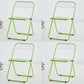 Contemporary Open Back Metal Folding Armless Dining Chairs(Set of 4/8) Green 4 Piece Set Clearhalo 'Dining Chairs' 'Dining Tables & Seating' 'dining_chair' 'furn' 'furn_dining_chair' 'Furniture' 'Kitchen & Dining Furniture' 7855087