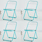 Contemporary Open Back Metal Folding Armless Dining Chairs(Set of 4/8) Light Blue-Clear 4 Piece Set Clearhalo 'Dining Chairs' 'Dining Tables & Seating' 'dining_chair' 'furn' 'furn_dining_chair' 'Furniture' 'Kitchen & Dining Furniture' 7855097