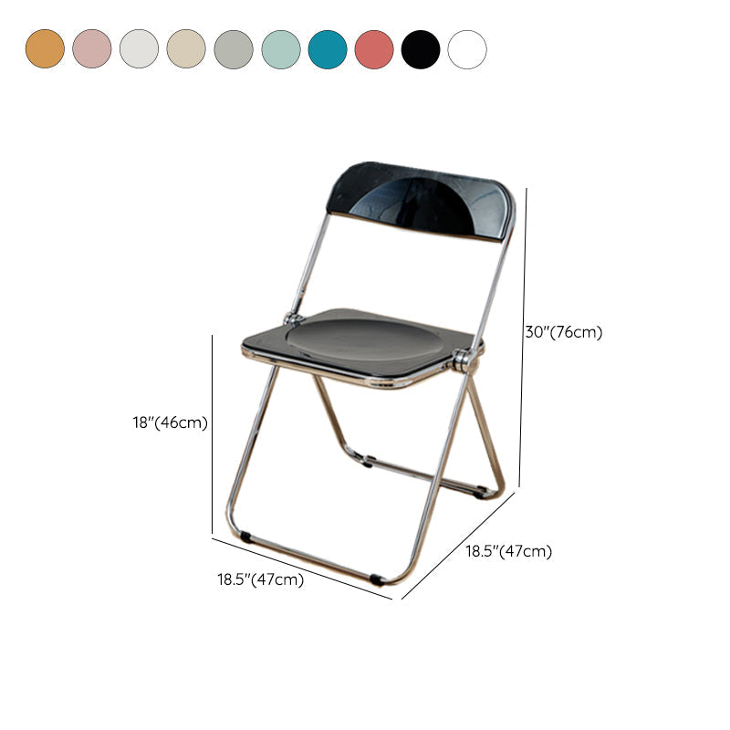 Contemporary Open Back Metal Folding Armless Dining Chairs(Set of 4/8) Clearhalo 'Dining Chairs' 'Dining Tables & Seating' 'dining_chair' 'furn' 'furn_dining_chair' 'Furniture' 'Kitchen & Dining Furniture' 7855115