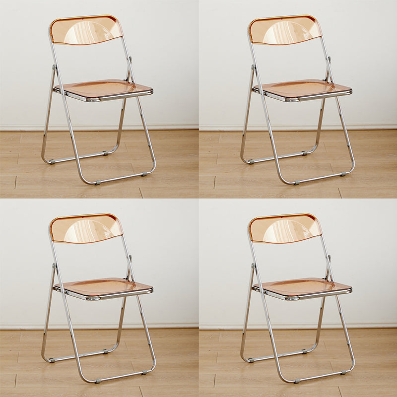 Contemporary Open Back Folding Metal Armless Dining Chairs(Set of 4/8)