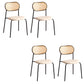 Modern & Contemporary Open Back Stackable Dining Chairs(Set of 4/8) Beige Black 4 Piece Set Clearhalo 'Dining Chairs' 'Dining Tables & Seating' 'dining_chair' 'furn' 'furn_dining_chair' 'Furniture' 'Kitchen & Dining Furniture' 7855376