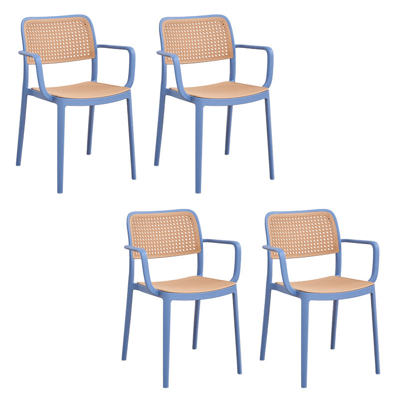 Modern & Contemporary Open Back Stackable Dining Chairs(Set of 4/8) Light Blue 4 Piece Set Clearhalo 'Dining Chairs' 'Dining Tables & Seating' 'dining_chair' 'furn' 'furn_dining_chair' 'Furniture' 'Kitchen & Dining Furniture' 7855380