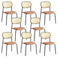 Modern & Contemporary Open Back Stackable Dining Chairs(Set of 4/8) Light Brown 8 Piece Set Clearhalo 'Dining Chairs' 'Dining Tables & Seating' 'dining_chair' 'furn' 'furn_dining_chair' 'Furniture' 'Kitchen & Dining Furniture' 7855387