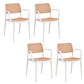 Modern & Contemporary Open Back Stackable Dining Chairs(Set of 4/8) Natural White 4 Piece Set Clearhalo 'Dining Chairs' 'Dining Tables & Seating' 'dining_chair' 'furn' 'furn_dining_chair' 'Furniture' 'Kitchen & Dining Furniture' 7855388