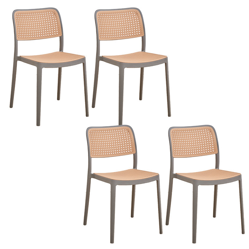 Modern & Contemporary Open Back Stackable Dining Chairs(Set of 4/8) Wood + Gray 4 Piece Set Clearhalo 'Dining Chairs' 'Dining Tables & Seating' 'dining_chair' 'furn' 'furn_dining_chair' 'Furniture' 'Kitchen & Dining Furniture' 7855390