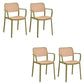 Modern & Contemporary Open Back Stackable Dining Chairs(Set of 4/8) Light Green 4 Piece Set Clearhalo 'Dining Chairs' 'Dining Tables & Seating' 'dining_chair' 'furn' 'furn_dining_chair' 'Furniture' 'Kitchen & Dining Furniture' 7855394