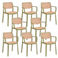 Modern & Contemporary Open Back Stackable Dining Chairs(Set of 4/8) Light Green 8 Piece Set Clearhalo 'Dining Chairs' 'Dining Tables & Seating' 'dining_chair' 'furn' 'furn_dining_chair' 'Furniture' 'Kitchen & Dining Furniture' 7855395