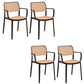 Modern & Contemporary Open Back Stackable Dining Chairs(Set of 4/8) Natural Wood Black 4 Piece Set Clearhalo 'Dining Chairs' 'Dining Tables & Seating' 'dining_chair' 'furn' 'furn_dining_chair' 'Furniture' 'Kitchen & Dining Furniture' 7855396