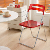 Moderne klappbare Back Metal Armless Ess Chairs (Set 4/8)