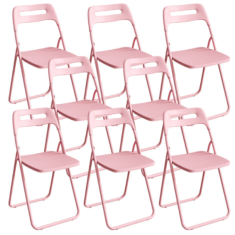 Moderne klappbare Back Metal Armless Ess Chairs (Set 4/8)