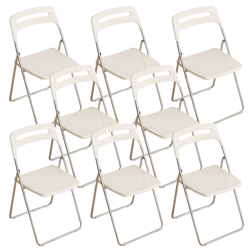 Moderne klappbare Back Metal Armless Ess Chairs (Set 4/8)