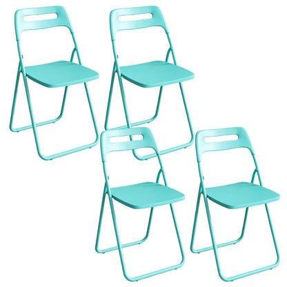 Moderne klappbare Back Metal Armless Ess Chairs (Set 4/8)