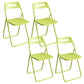 Moderne klappbare Back Metal Armless Ess Chairs (Set 4/8)