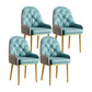 Modern Style Home Solid Back Metal Dining Arm Chair(Set of 4/8) Light Blue 4 Piece Set Clearhalo 'Dining Chairs' 'Dining Tables & Seating' 'dining_chair' 'furn' 'furn_dining_chair' 'Furniture' 'Kitchen & Dining Furniture' 7855502