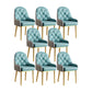 Modern Style Home Solid Back Metal Dining Arm Chair(Set of 4/8) Light Blue 8 Piece Set Clearhalo 'Dining Chairs' 'Dining Tables & Seating' 'dining_chair' 'furn' 'furn_dining_chair' 'Furniture' 'Kitchen & Dining Furniture' 7855504