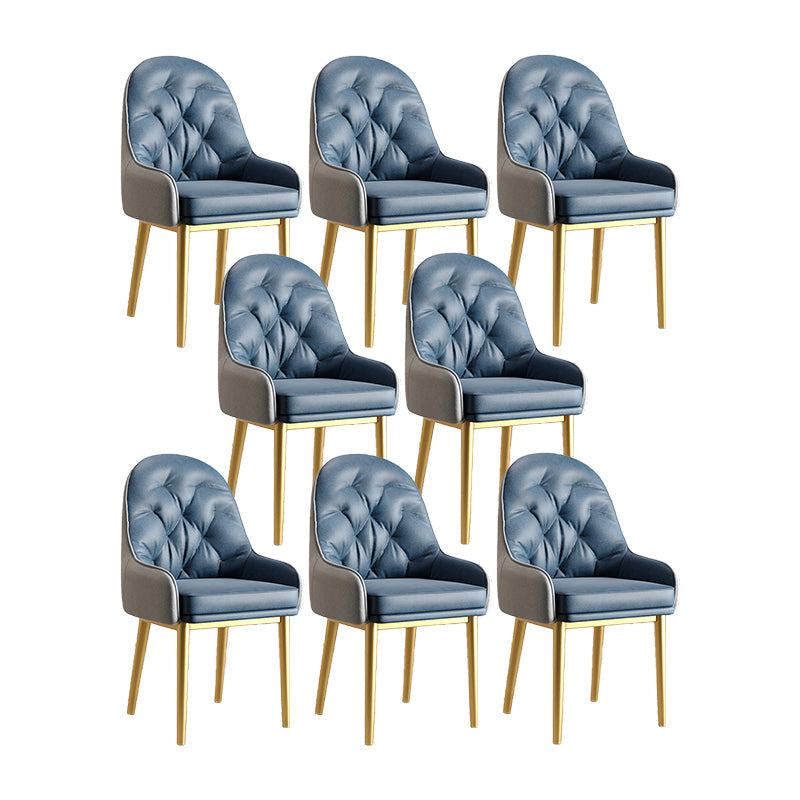 Modern Style Home Solid Back Metal Dining Arm Chair(Set of 4/8) Dark Blue 8 Piece Set Clearhalo 'Dining Chairs' 'Dining Tables & Seating' 'dining_chair' 'furn' 'furn_dining_chair' 'Furniture' 'Kitchen & Dining Furniture' 7855507