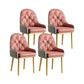 Modern Style Home Solid Back Metal Dining Arm Chair(Set of 4/8) Gold-Pink 4 Piece Set Clearhalo 'Dining Chairs' 'Dining Tables & Seating' 'dining_chair' 'furn' 'furn_dining_chair' 'Furniture' 'Kitchen & Dining Furniture' 7855509