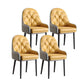 Modern Style Home Solid Back Metal Dining Arm Chair(Set of 4/8) Black and Yellow 4 Piece Set Clearhalo 'Dining Chairs' 'Dining Tables & Seating' 'dining_chair' 'furn' 'furn_dining_chair' 'Furniture' 'Kitchen & Dining Furniture' 7855518